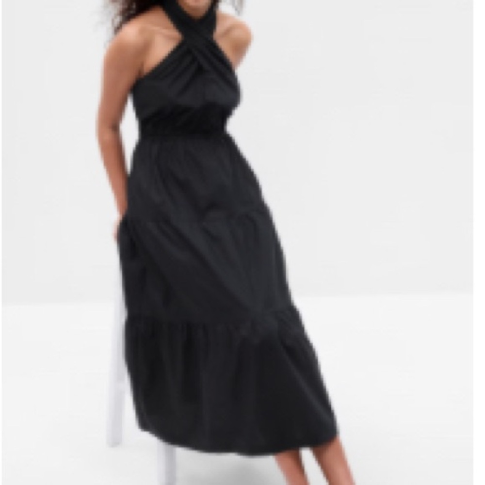 Elegant Black Halter Dress